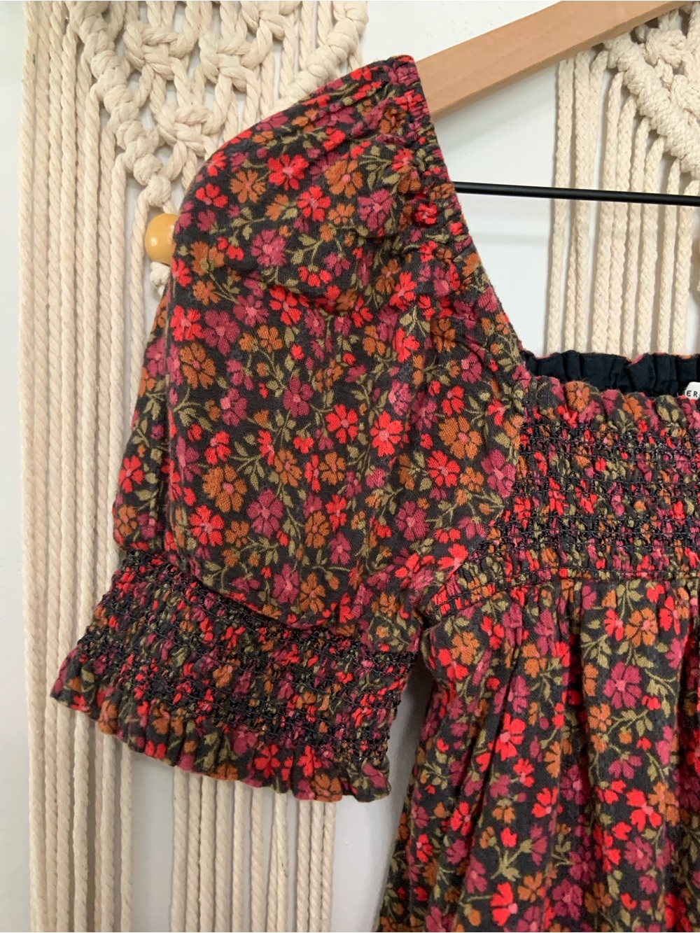 AMERICAN EAGLE Women’s Floral Smocked Puff Sleeve Babydoll Dress XS - Picture 7 of 14